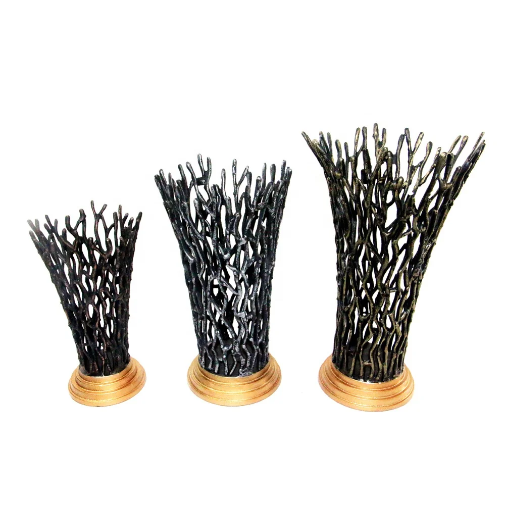 Набор металлических цветочных ваз из 2 предметов настольные цветочные вазы черного и медного цвета домашний декор