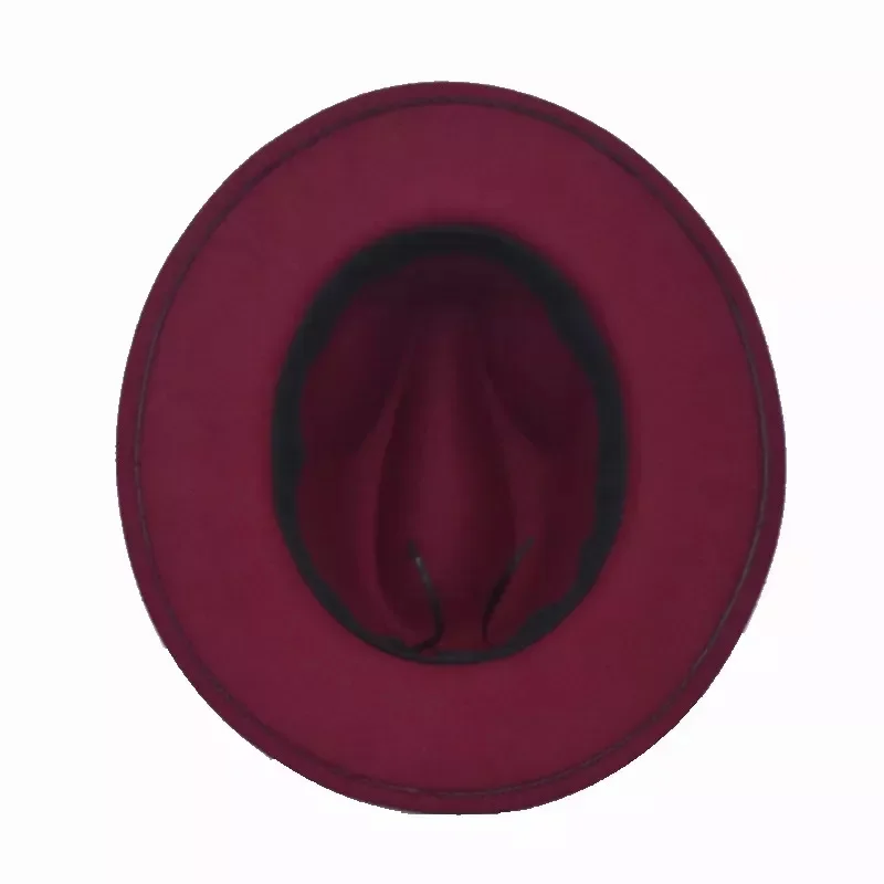 Fashion Pearl Decoration Faux Wool Felt Fedora Hat Solid Color Top Jazz Hats Women Dressing Large Brim Panama Caps
