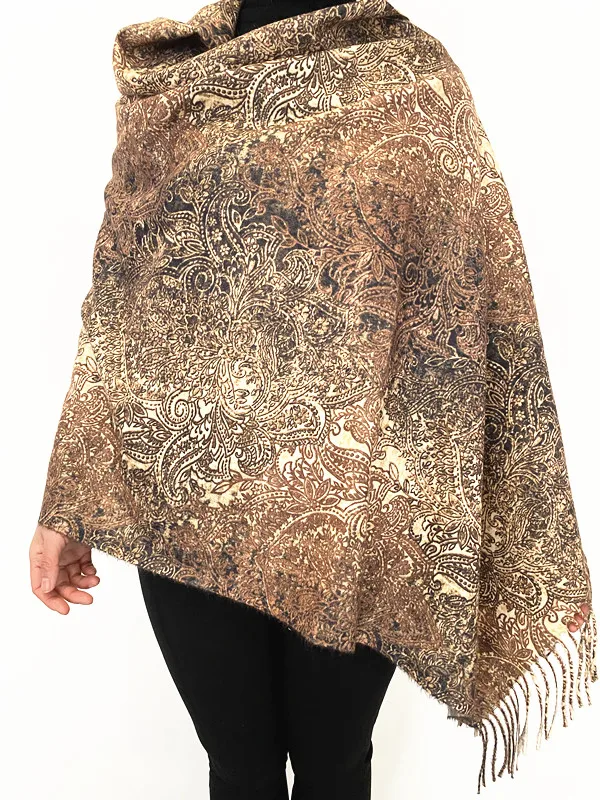 Напечатанный 200 г шарф из пашмины теплый и мягкий 70 см шаль для взрослых зимний подарок полиэстера