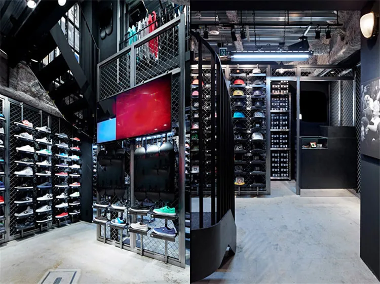 Wholesale Low Price Sports Shoe Racks For Shops  Sneaker Store Interior Decoration One-stop Service