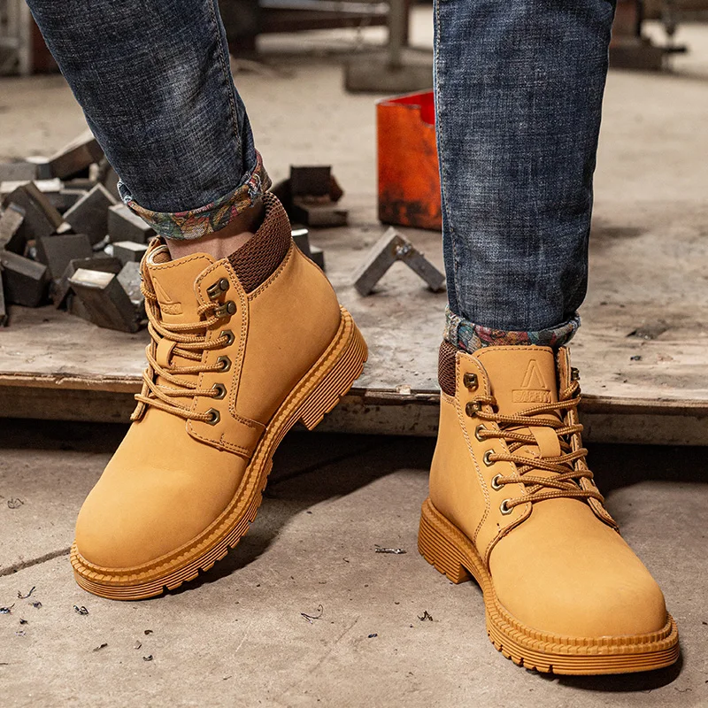 Factory wholesalesafety boots export genuine leather safety boots en standard steel plate for safety boots