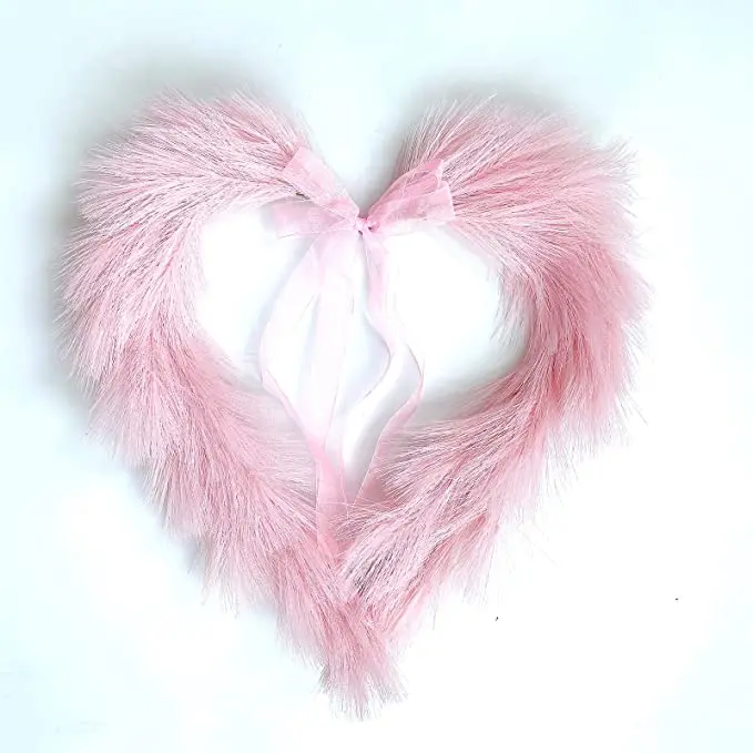 Boho style Faux Pampas door hanging wall garland reed wood decoration artificial wreath