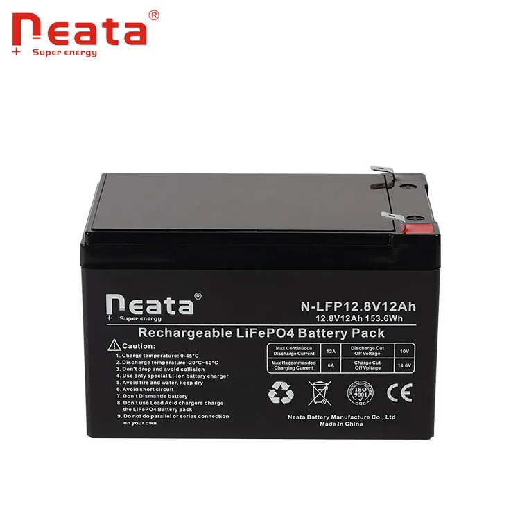 Neata 12V 12Ah LiFePO4 Battery Pack Deep Cycle Rechargeable Lithium Iron Phosphate Batteries