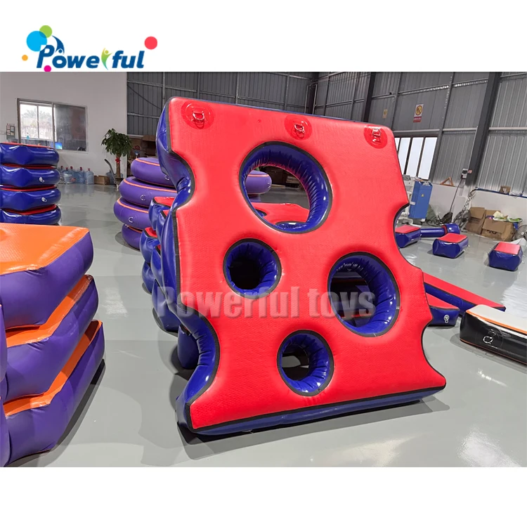 Ninja park inflatable obstacle course block trampoline park ninja warrior obstacles inflatable air bridge