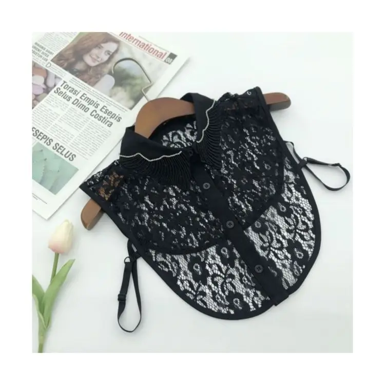 Embroidered Collar Hand Nailed Bead Popular False Collar Accessories Fashionable And Generous With Lace Pointed Collar