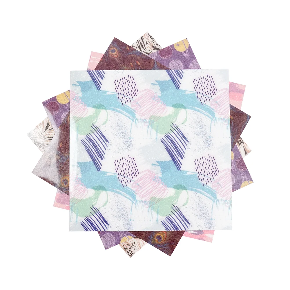 Wholesale Iron On Glitter Heat Transfer Film Pattern PU Vinyl For Clothes