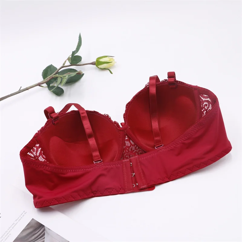 JUNXI Sexy Floral Lace Bra Thin Wire Lace Mesh Brassiere Breast Massager Bra High Quality Bra