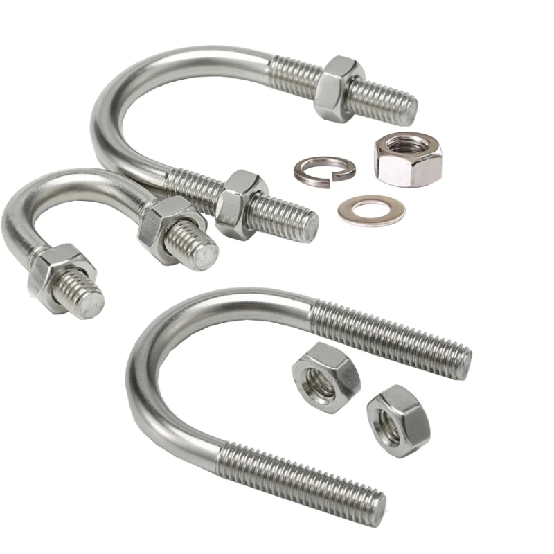 Customized M3 M4 M5 M6 M8 Trailer Bolt M8 A2 Post Clamp Exhaust Pipe Stainless Steel Square U Bolt