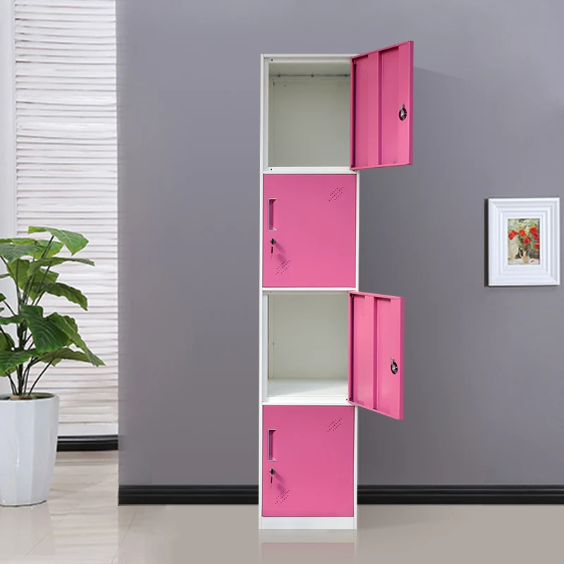 Cheap clothes storage single column 4 doors metal locker cabinets for home gym office