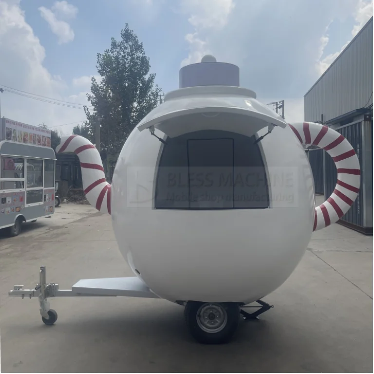 2024 hot factory direct selling snack fast food drink ice cream coffee milk tea catering bar mobile stainless steel trailer