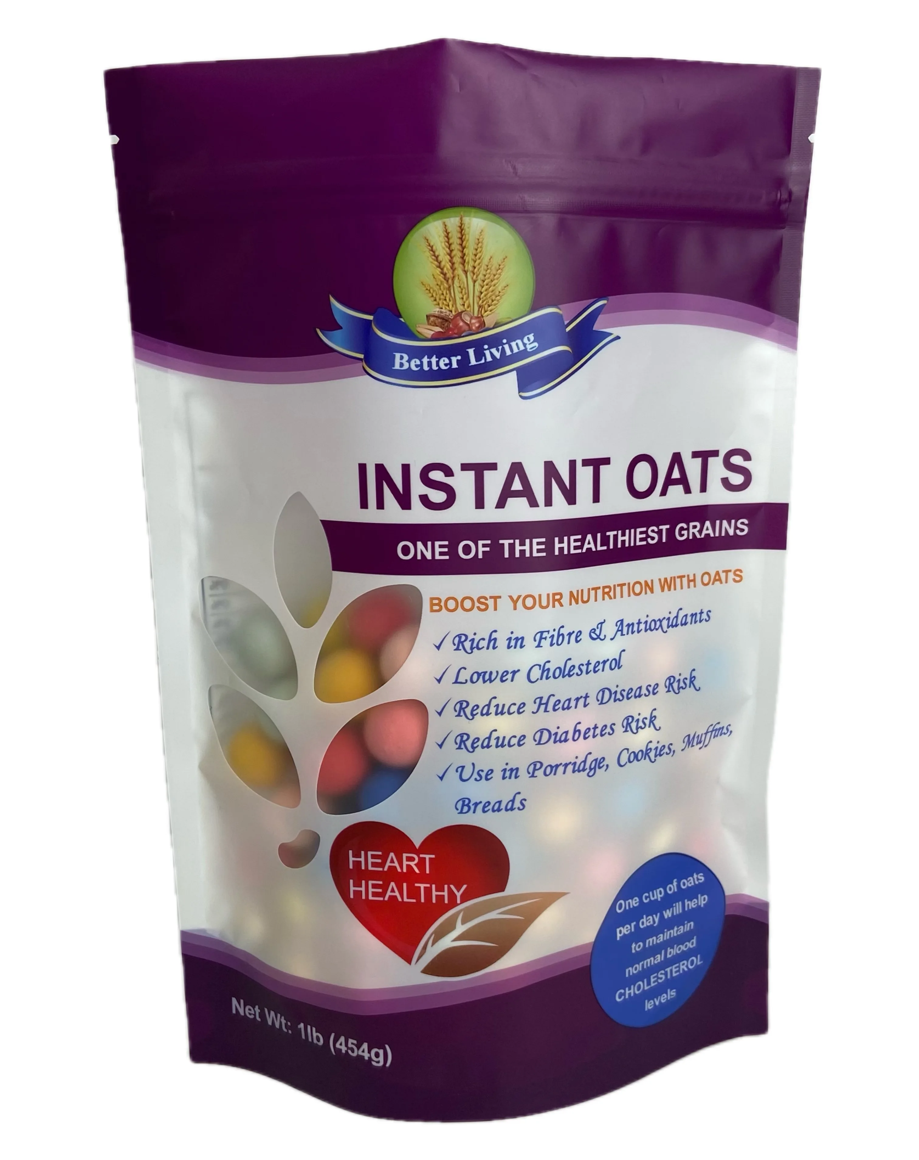 Customized food packaging chia seed stand up mylar bags stand up pouch with window