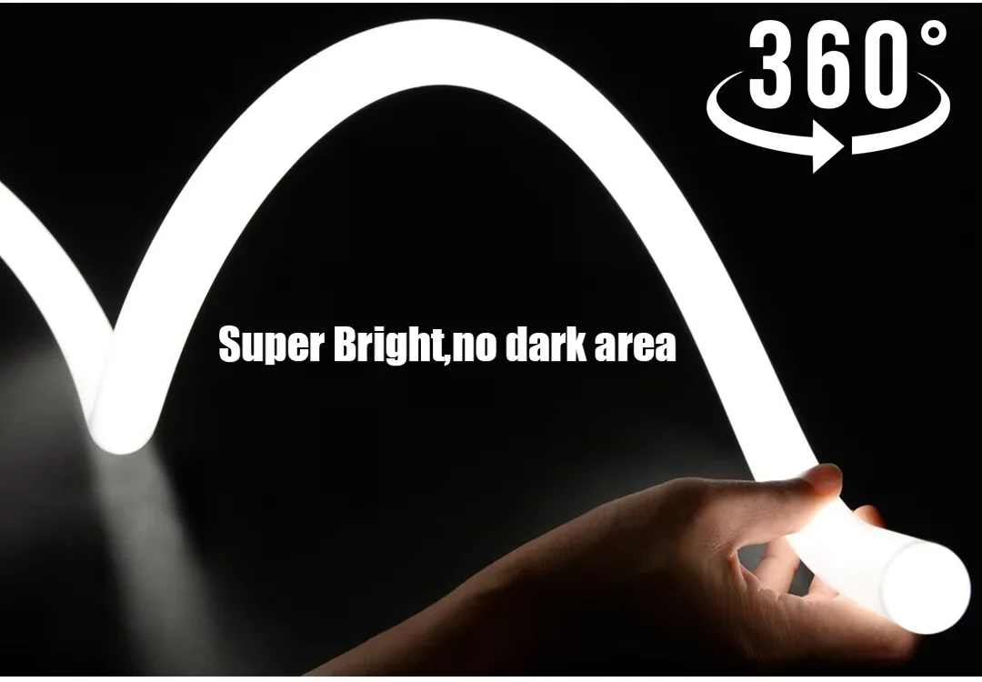 Modern 360-degree Flex Neon Led Linear Light Chandelier Creative 16mm 18mm 22mm 25mm 30mm Diameter Pendant Lamp 30mm Linear