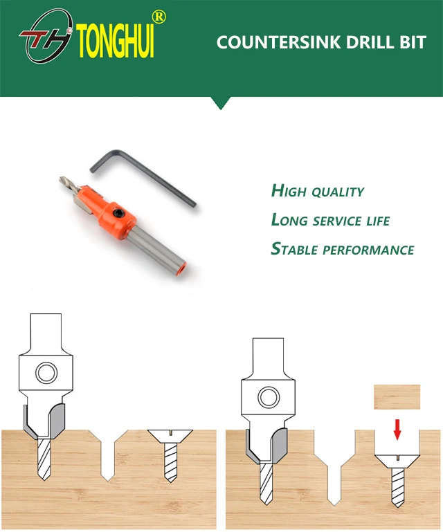 Factory Price YG8 Tapered Countersink Drill Bit For Wood Plywood Plastic Drilling