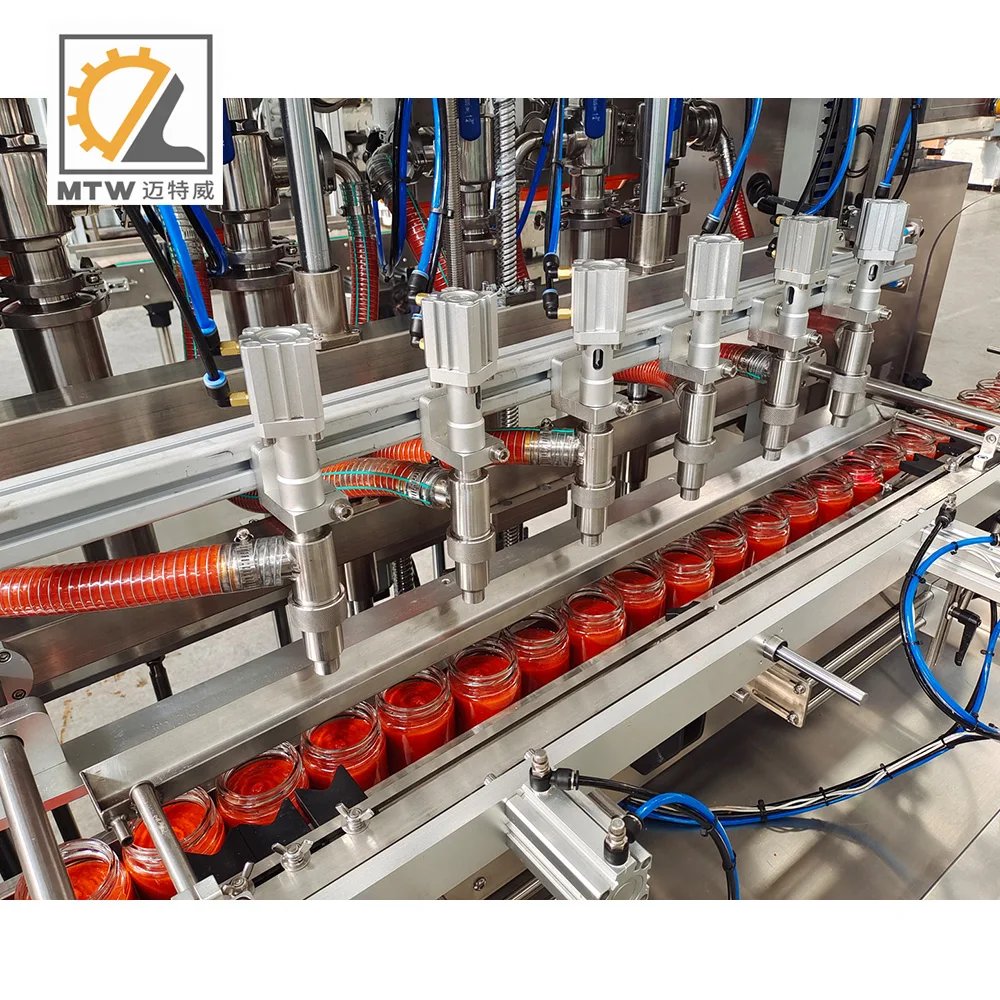 MTW multi-function full automated piston type ketchup / tomato paste /salad paste  filling and sealing machine production line