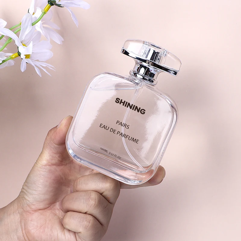 whole 100ml empty clear flat side round should abely perfume bottle with label sticker