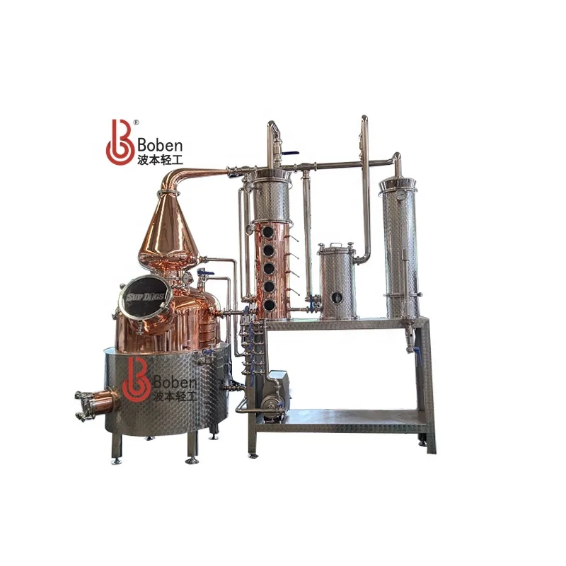 200L250L300L Red Copper Essential Oil Distiller Spirit Rum Alcohol Gin Still Distillery Equipment Alembic Distiller for Sale