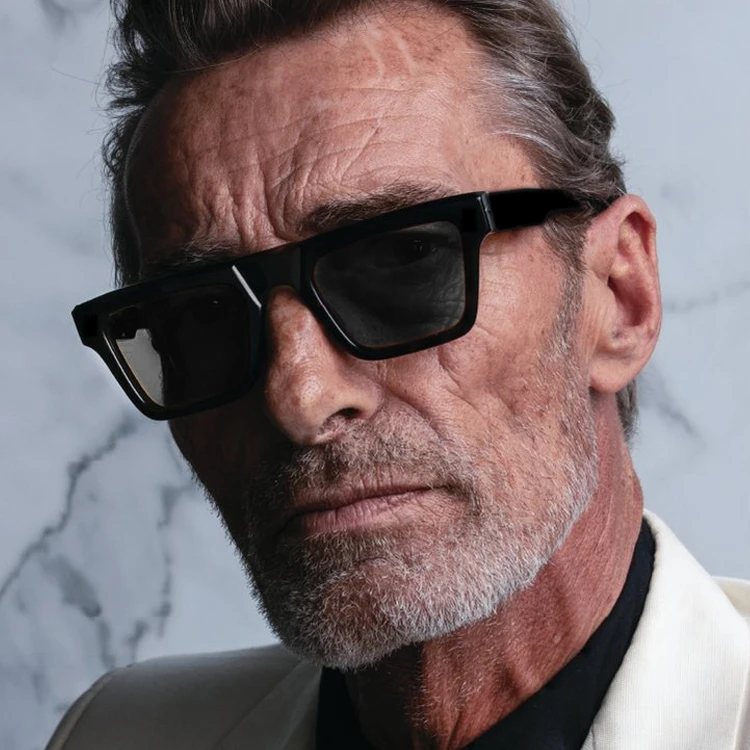 large classic vintage men driving rectangular square acetate frame premium polarized lens sunglasses mens