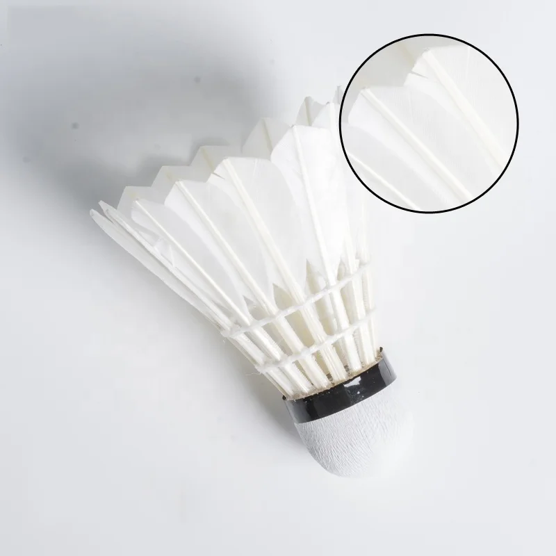 ALP 808 12pcs/Tube Shuttlecocks White Goose Feather 76-77 Speed Durable Badminton Ball Stable Flight Use For Training Sports