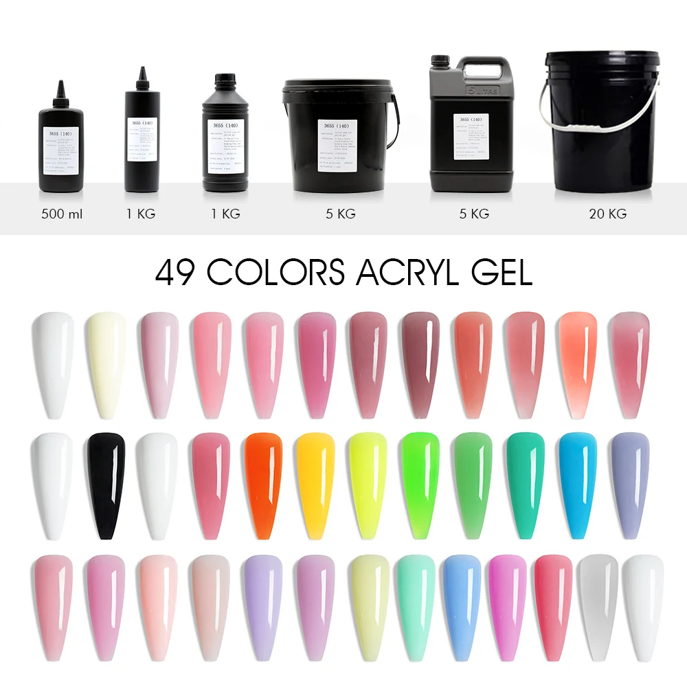 1Kg Color Acrygel Wholesale Private Label UV Gel Polis Acrylic Poligel Nail Extension Poly Gel