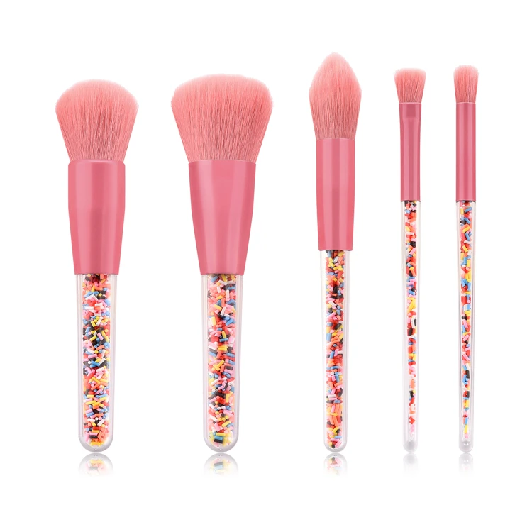 5 pcs cute colorful candy handle make up brush set