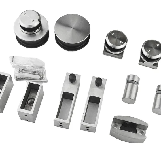 Frameless adjustable sliding shower glass door hardware patch fittings commercial bathroom glass partition hardware