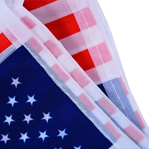Wholesale Customized High Quality 100% Polyester Fabric International American String Flag USA Natioanl Bunting Banner
