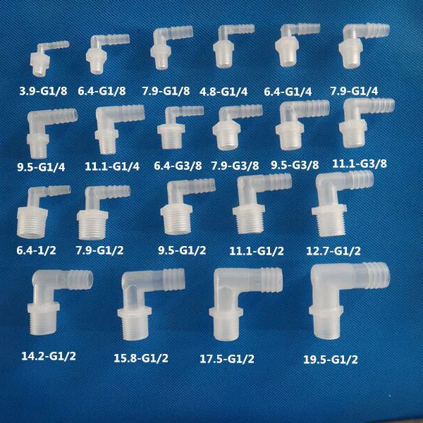 Small PP 2 Ways Hose Barb Equal Reducing 90 Degree L Shape joint Plastic Tubing Barbed Elbow Fittings