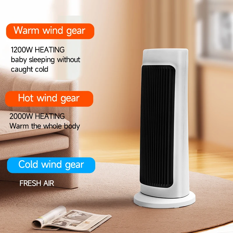 Quick Heating 2000W Home Office Mini Ceramic PTC Fan Heater Portable With Remote Control