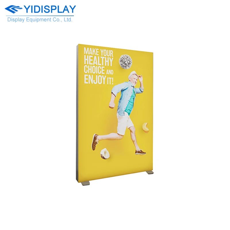 New advertising square aluminium frame custom uv fabric double sided portable display stand LED lightbox SEG light box