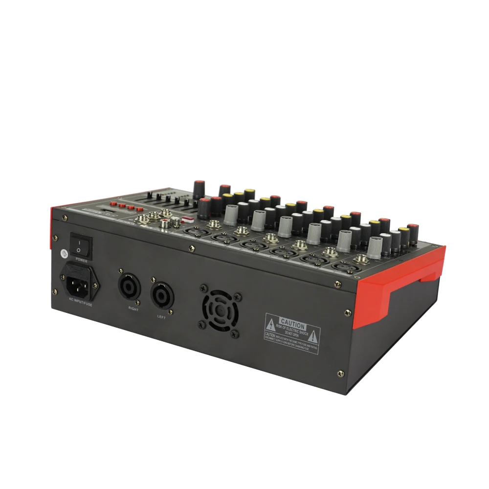 ELM 8 channels mini usb interface controller power mixer effect sound console power mixer amplifier