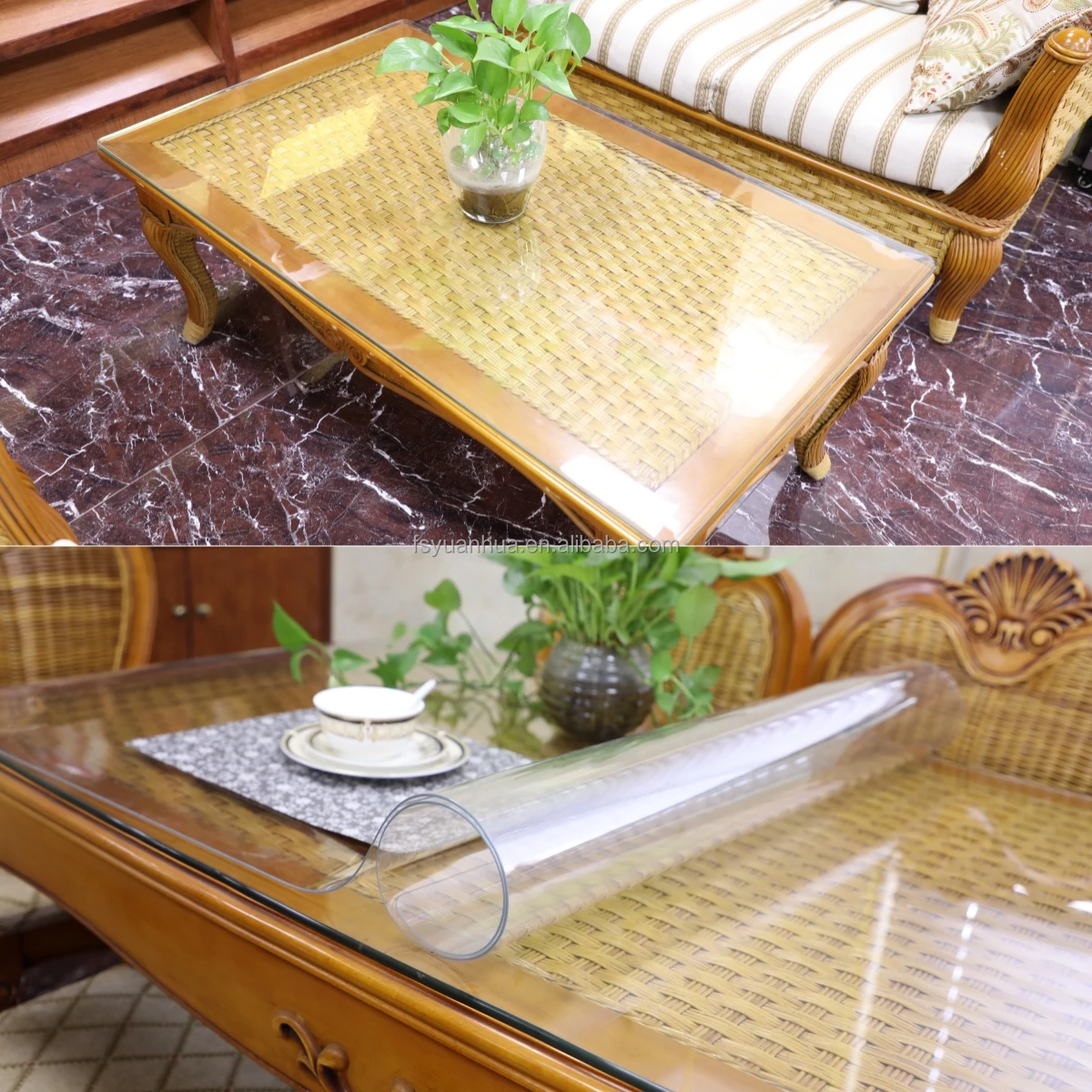 High Quality Transparent tablecloth Soft PVC Super Clear Film Roll PVC Table Cloth for dinner tablecloth