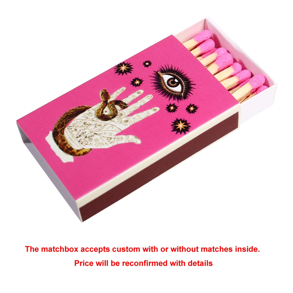 Customizable 2024 two piece matching set packaging box match sticks for candles