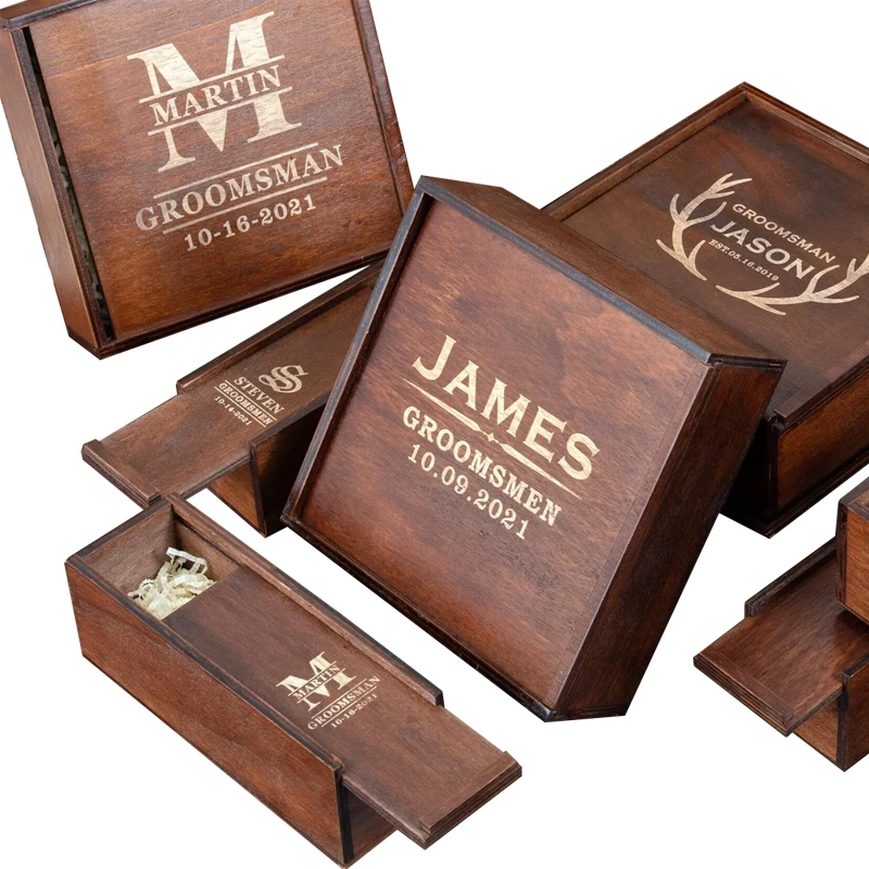 Custom size logo wooden box wedding custom wooden gift box packaging box wholesale
