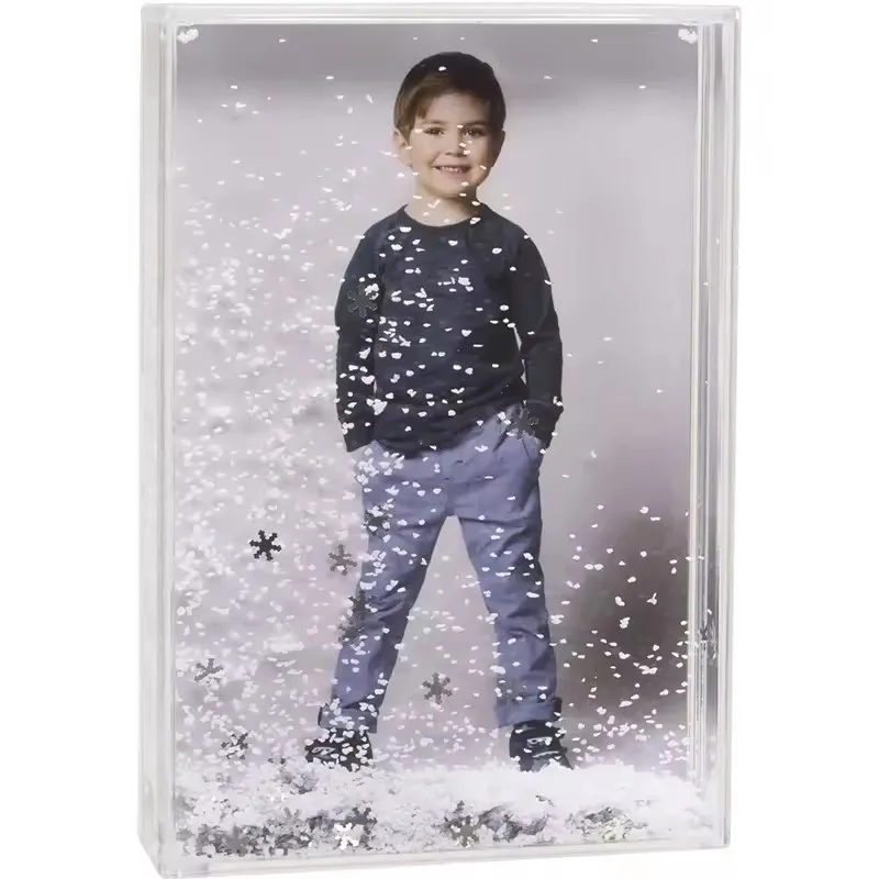 Sublimation Blanks Snow Ball Photo Frames Customized Plastic Snow Globe With Photo Insert