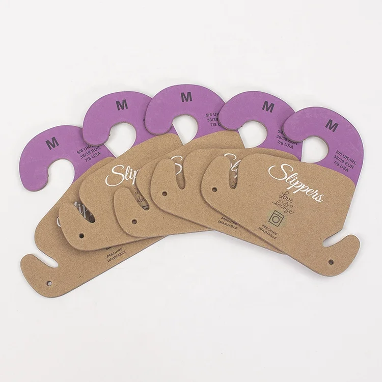 Недорогой индивидуальный перерабатываемый крючок для шлепанцев из крафт-бумаги, крючок для бумажных шлепанцев, крючок для обуви