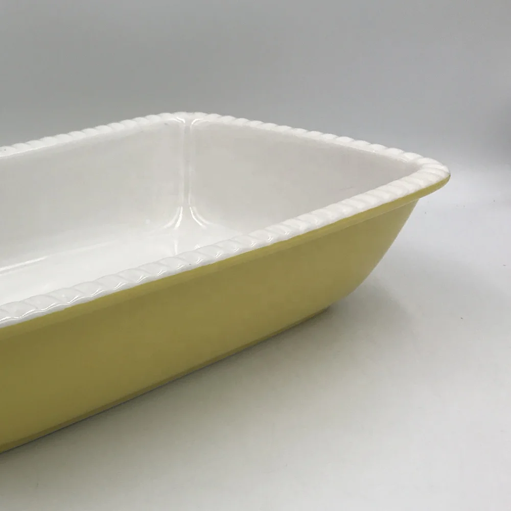 Stoneware Pot And Pan Rectangle Ceramic Dish Bakeware Baking Tray Oven