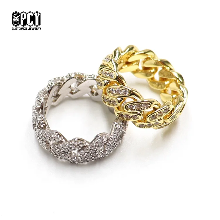 Wholesale Fashion  Brass Zirconia Filled Ring Cheap Hip Hop Ring Jewelry Zircon Diamond Men Ring For Woman Men