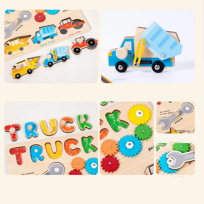 CPC CE Certified Montessori DIY Wooden 3D Puzzles Hand-Grabbed Jigsaw Peg Puzzle Boards Educational Baby Toys
