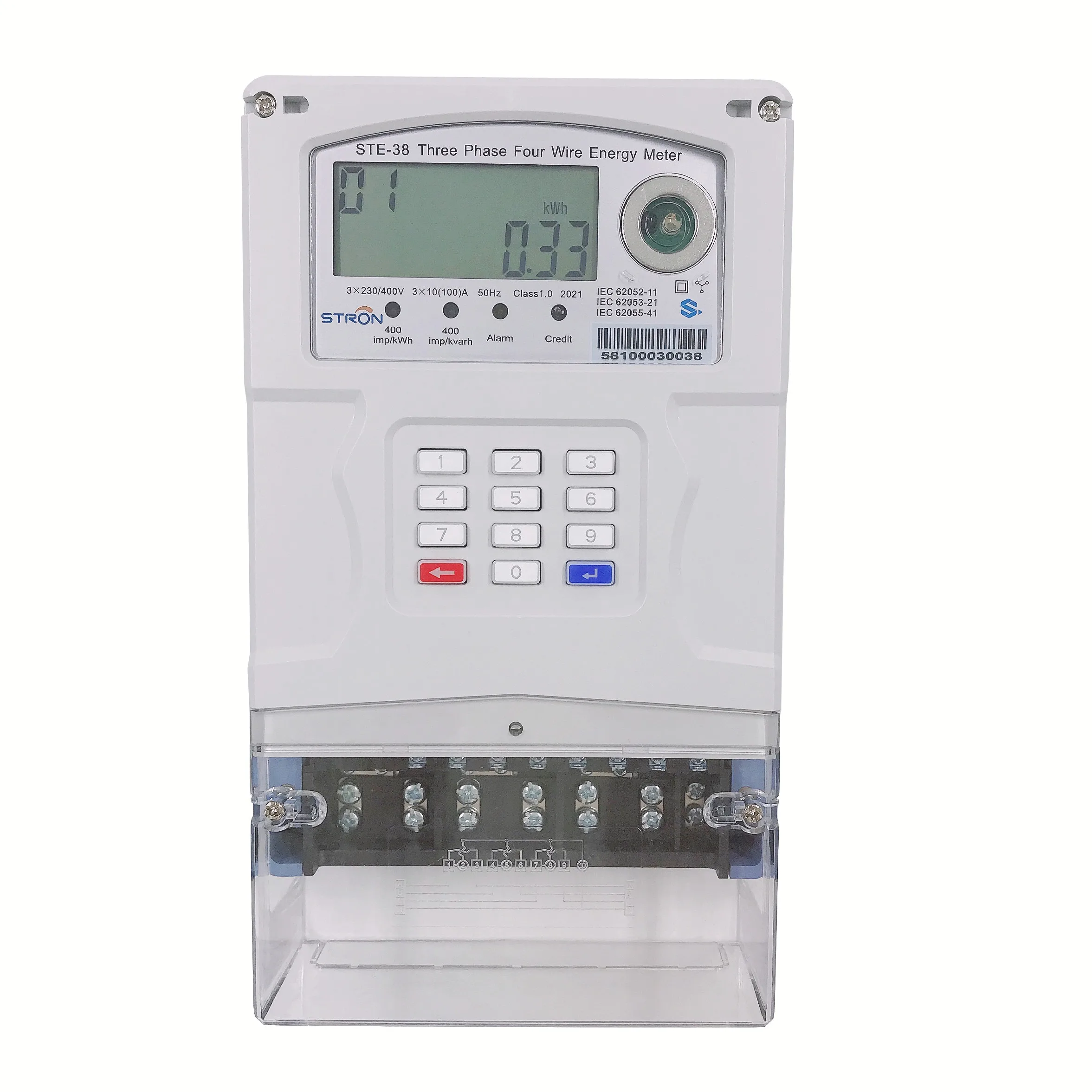 STS Remote Control Supported 380V 100A Three Phase Prepaid Smart Electricity  Meter With AMI system