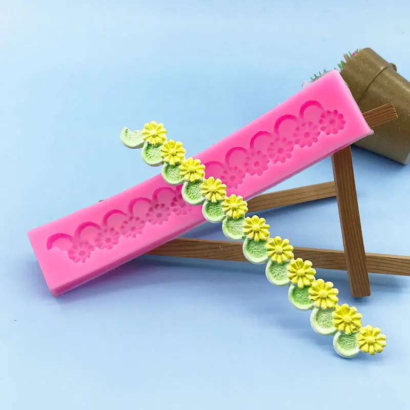 Factory wholesale Cake lace surrounding border silicone mold  Flowers Chain  Pattern fondant cake mold West  Cake Decorating