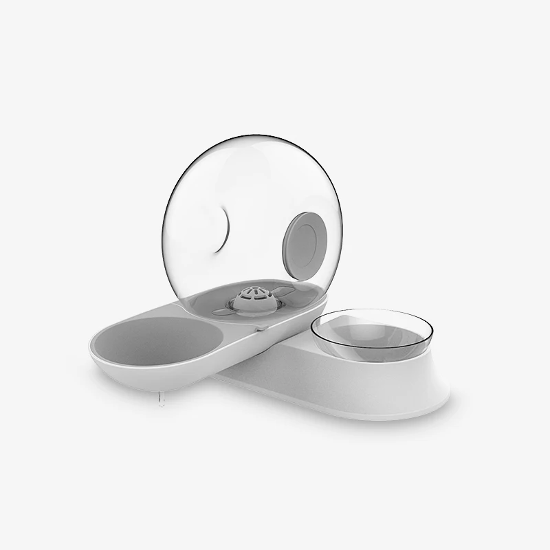 PetnessGo 2 in 1 Plastic Cat Food Water Bowl Cat Bowl Pet Snail Water Cat Dispenser