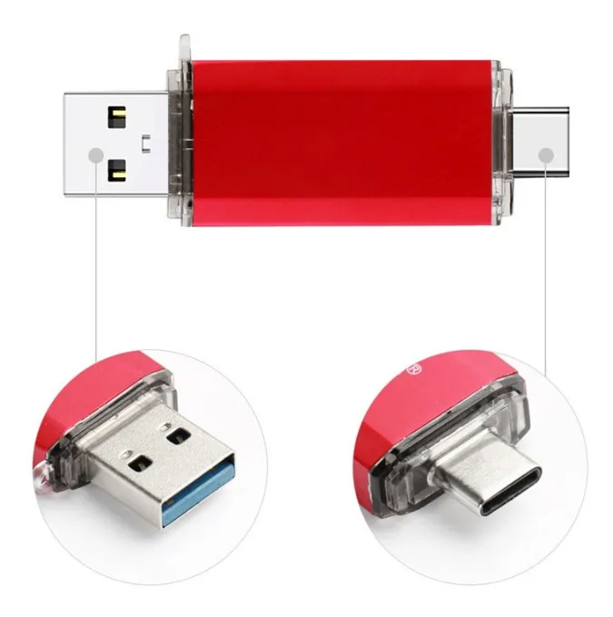 High quality 3 in 1 OTG Type C  Metal Usb flash drive Custom OEM logo USB 3.0 64GB 128GB pen drive metal USB flash sticks