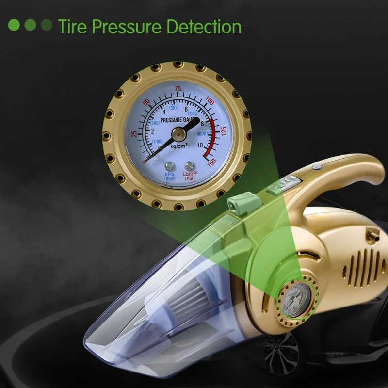 Handheld Car Vacuum Cleaner,Inflator,Tire Pressure Gauge,Etc. 4 In 1