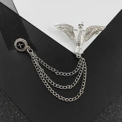 Latest Fashion Silver Gold Bird Mens Lapel Pin Metal Brooch Boutonniere Pin For Suit Novelty Accessories