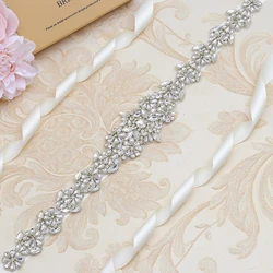 Ослепительный Блестящий серебряный пояс со стразами для женского вечернего платья, свадебной вечеринки