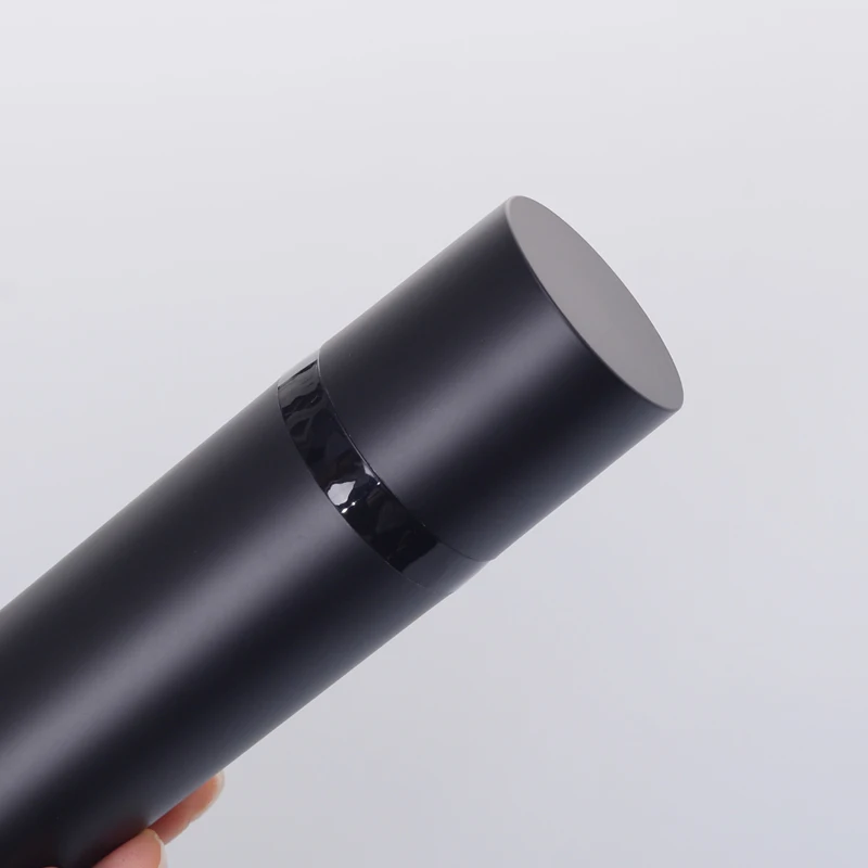 Customized 15ML 30ML 50ML Plastic PP Empty Matte  Black Essence Eye Cream Airless Pump Bottle With Vacuum