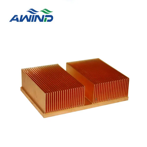 High Power Skiving type vero 29 Stacked Fin Heatsink Customized Skive Fin Copper Heat Sink 20x20x15