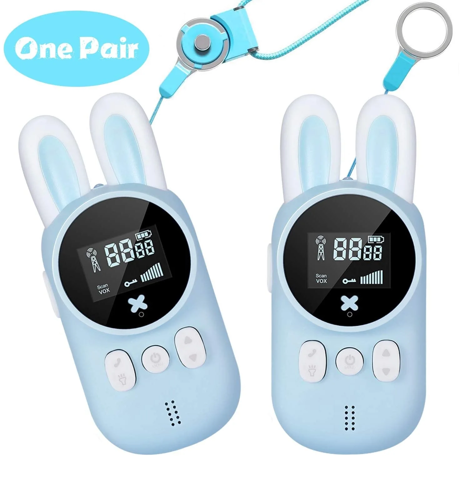 Custom Mini Cute Rabbit Style Child Portable Two Way Radio 3km Walkie Talkie Rechargeable For Kids Camping/ Family/children Gift