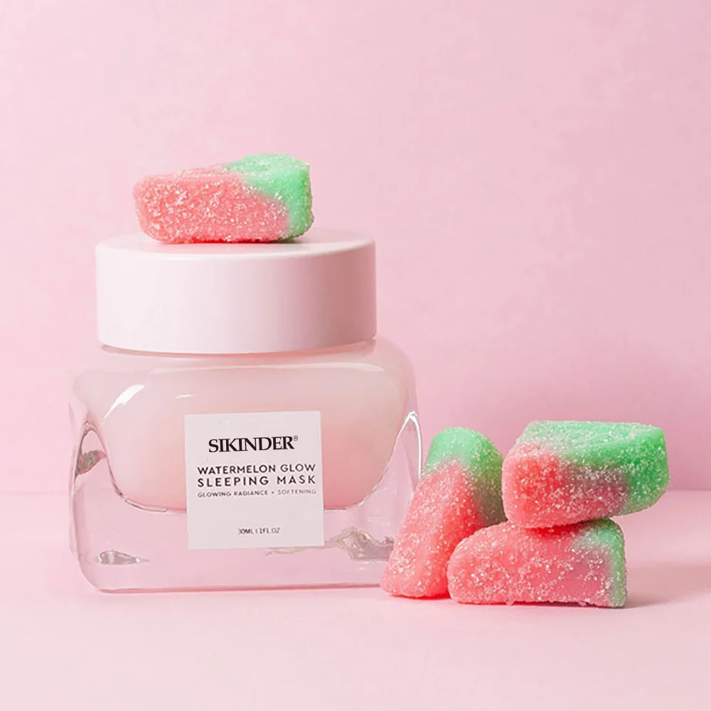 Professional Supplier  Custom Free Wash Facial Mask Watermelon Glow Sleep Face Mask