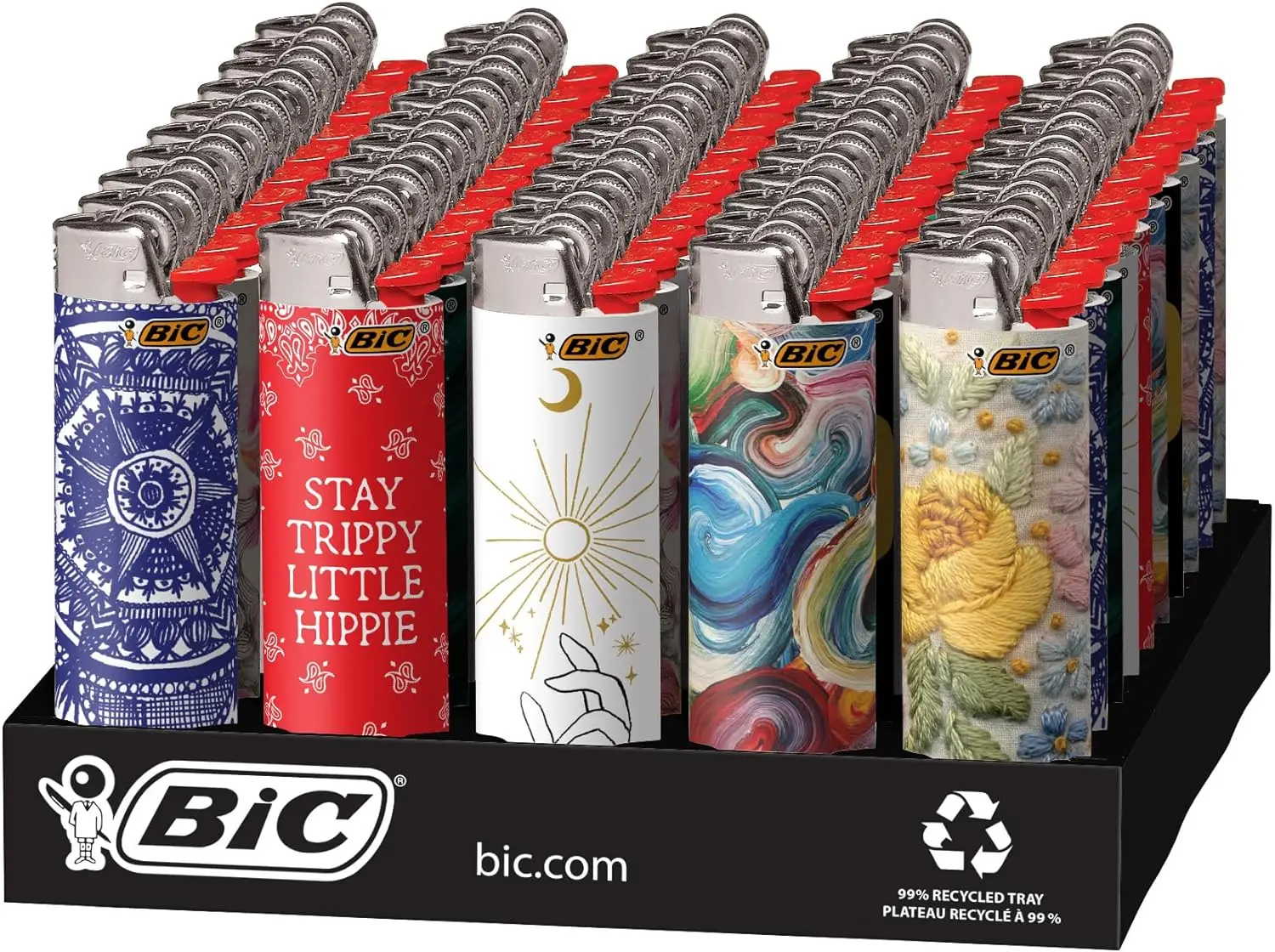 3 фиолетовые зажигалки BIC обычного размера